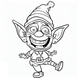Dessin à colorier: Lutin de Noël (Fêtes et Célébrations) #190335 - Coloriages à Imprimer Gratuits