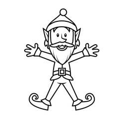 Dessin à colorier: Lutin de Noël (Fêtes et Célébrations) #190339 - Coloriages à Imprimer Gratuits
