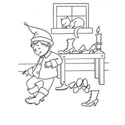 Dessin à colorier: Lutin de Noël (Fêtes et Célébrations) #190340 - Coloriages à Imprimer Gratuits