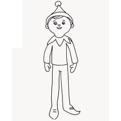 Dessin à colorier: Lutin de Noël (Fêtes et Célébrations) #190341 - Coloriages à Imprimer Gratuits