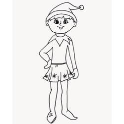 Dessin à colorier: Lutin de Noël (Fêtes et Célébrations) #190342 - Coloriages à Imprimer Gratuits