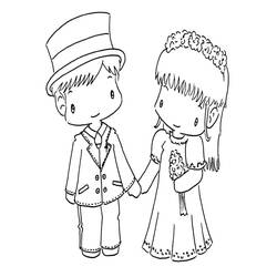 Coloriage Mariage (Fêtes et Célébrations) #201909 à imprimer et colorier