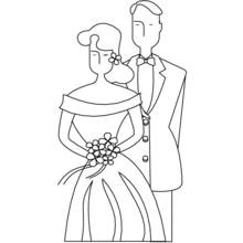 Dessin à colorier: Mariage (Fêtes et Célébrations) #55992 - Coloriages à Imprimer Gratuits
