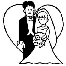 Dessin à colorier: Mariage (Fêtes et Célébrations) #56040 - Coloriages à Imprimer Gratuits