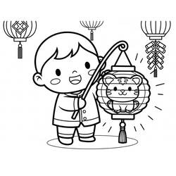 Coloriage Nouvel An Chinois (Fêtes et Célébrations) #221750 à imprimer et colorier