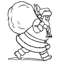 Dessin à colorier: Père Noël (Fêtes et Célébrations) #104710 - Coloriages à Imprimer Gratuits