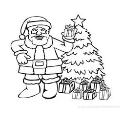 Dessin à colorier: Père Noël (Fêtes et Célébrations) #104746 - Coloriages à Imprimer Gratuits