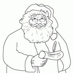 Coloriage gratuit Père Noël (Fêtes et Célébrations) #104974 à colorier aux crayons