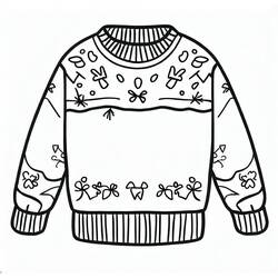 Dessin à colorier: Pull de Noël (Fêtes et Célébrations) #191581 - Coloriages à Imprimer Gratuits