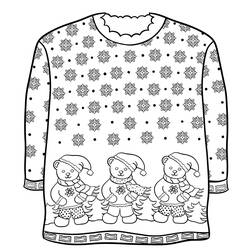 Dessin à colorier: Pull de Noël (Fêtes et Célébrations) #191582 - Coloriages à Imprimer Gratuits