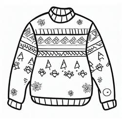 Dessin à colorier: Pull de Noël (Fêtes et Célébrations) #191586 - Coloriages à Imprimer Gratuits