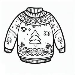 Dessin à colorier: Pull de Noël (Fêtes et Célébrations) #191587 - Coloriages à Imprimer Gratuits