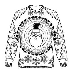 Dessin à colorier: Pull de Noël (Fêtes et Célébrations) #191588 - Coloriages à Imprimer Gratuits