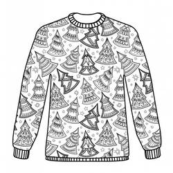 Dessin à colorier: Pull de Noël (Fêtes et Célébrations) #191590 - Coloriages à Imprimer Gratuits