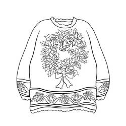Dessin à colorier: Pull de Noël (Fêtes et Célébrations) #191592 - Coloriages à Imprimer Gratuits