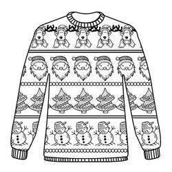 Dessin à colorier: Pull de Noël (Fêtes et Célébrations) #191598 - Coloriages à Imprimer Gratuits