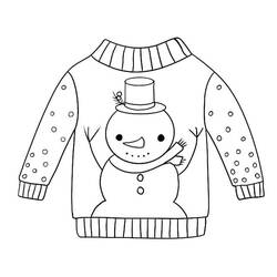 Dessin à colorier: Pull de Noël (Fêtes et Célébrations) #191599 - Coloriages à Imprimer Gratuits