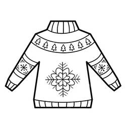 Dessin à colorier: Pull de Noël (Fêtes et Célébrations) #191600 - Coloriages à Imprimer Gratuits