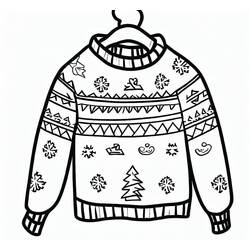 Dessin à colorier: Pull de Noël (Fêtes et Célébrations) #191605 - Coloriages à Imprimer Gratuits