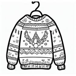 Dessin à colorier: Pull de Noël (Fêtes et Célébrations) #191607 - Coloriages à Imprimer Gratuits