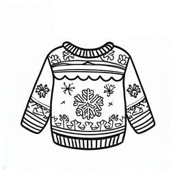 Dessin à colorier: Pull de Noël (Fêtes et Célébrations) #191608 - Coloriages à Imprimer Gratuits
