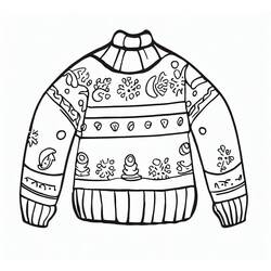 Dessin à colorier: Pull de Noël (Fêtes et Célébrations) #191609 - Coloriages à Imprimer Gratuits
