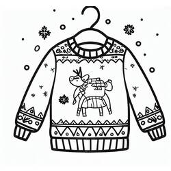 Dessin à colorier: Pull de Noël (Fêtes et Célébrations) #191610 - Coloriages à Imprimer Gratuits