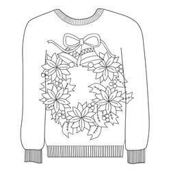 Dessin à colorier: Pull de Noël (Fêtes et Célébrations) #191613 - Coloriages à Imprimer Gratuits