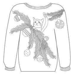 Dessin à colorier: Pull de Noël (Fêtes et Célébrations) #191614 - Coloriages à Imprimer Gratuits