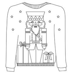 Dessin à colorier: Pull de Noël (Fêtes et Célébrations) #191618 - Coloriages à Imprimer Gratuits