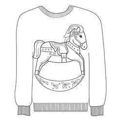 Dessin à colorier: Pull de Noël (Fêtes et Célébrations) #191619 - Coloriages à Imprimer Gratuits