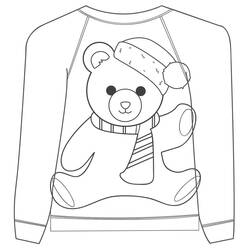 Dessin à colorier: Pull de Noël (Fêtes et Célébrations) #191620 - Coloriages à Imprimer Gratuits