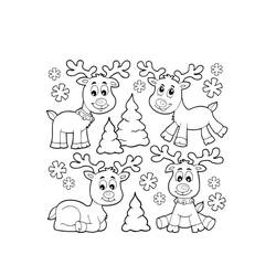 Dessin à colorier: Renne de Noël (Fêtes et Célébrations) #215777 - Coloriages à Imprimer Gratuits