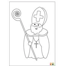 Coloriage Saint Nicolas (Fêtes et Célébrations) #59202 à imprimer et colorier