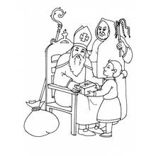 Coloriage Saint Nicolas (Fêtes et Célébrations) #59235 à imprimer et colorier