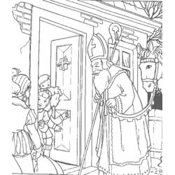 Coloriage Saint Nicolas (Fêtes et Célébrations) #59309 à imprimer et colorier