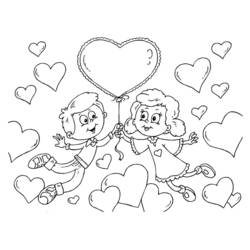 Dessin à colorier: Saint Valentin (Fêtes et Célébrations) #54042 - Coloriages à Imprimer Gratuits
