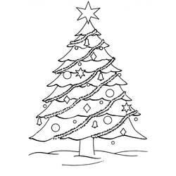 Dessin à colorier: Sapin de Noël (Fêtes et Célébrations) #167458 - Coloriages à Imprimer Gratuits
