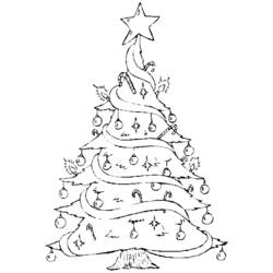 Dessin à colorier: Sapin de Noël (Fêtes et Célébrations) #167497 - Coloriages à Imprimer Gratuits