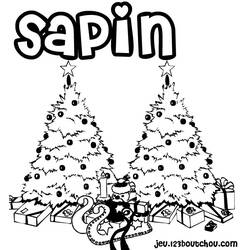 Dessin à colorier: Sapin de Noël (Fêtes et Célébrations) #167524 - Coloriages à Imprimer Gratuits