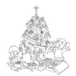 Dessin à colorier: Sapin de Noël (Fêtes et Célébrations) #167567 - Coloriages à Imprimer Gratuits