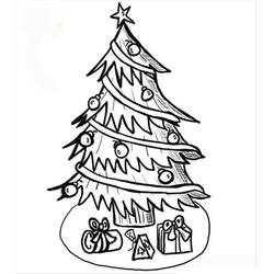 Dessin à colorier: Sapin de Noël (Fêtes et Célébrations) #167576 - Coloriages à Imprimer Gratuits