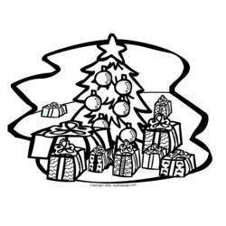 Dessin à colorier: Sapin de Noël (Fêtes et Célébrations) #167659 - Coloriages à Imprimer Gratuits