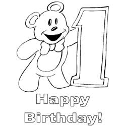 Dessin à colorier: Anniversaire (Fêtes et Occasions spéciales) #57134 - Coloriages à Imprimer Gratuits