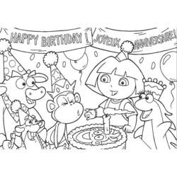 Dessin à colorier: Anniversaire (Fêtes et Occasions spéciales) #57189 - Coloriages à Imprimer Gratuits