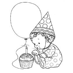 Dessin à colorier: Anniversaire (Fêtes et Occasions spéciales) #57317 - Coloriages à Imprimer Gratuits