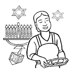 Dessin à colorier: Hanoucca (Fêtes et Occasions spéciales) #59610 - Coloriages à imprimer