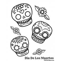 Dessin à colorier: Jour des Morts (Fêtes et Occasions spéciales) #60182 - Coloriages à imprimer