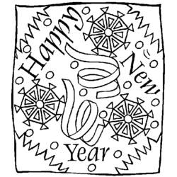 Dessin à colorier: Nouvel An (Fêtes et Occasions spéciales) #60755 - Coloriages à imprimer