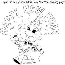 Dessin à colorier: Nouvel An (Fêtes et Occasions spéciales) #60763 - Coloriages à imprimer